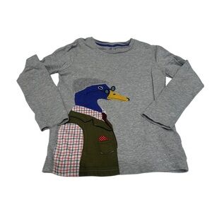 Mini Boden Kids Long Sleeve Grey‎ Top Size 7-8